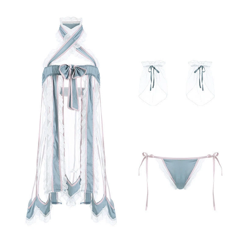 المثيرة أنيمي تأثيري مثير الملابس الداخلية للنساء ربطة العنق الظهر الرقص مرحلة ازياء الشيفون منامة إغراء المثيرة تأثيري ازياء