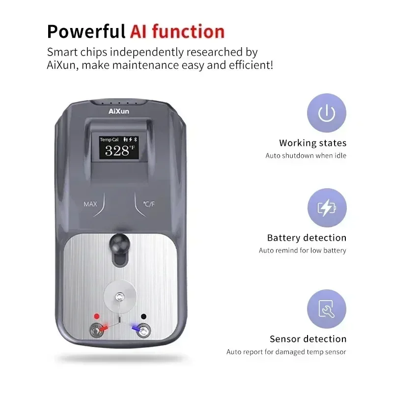 AIXUN DT01 Termometro con display digitale intelligente Misurazione della temperatura per stazione di saldatura con pistola ad aria calda Tester di