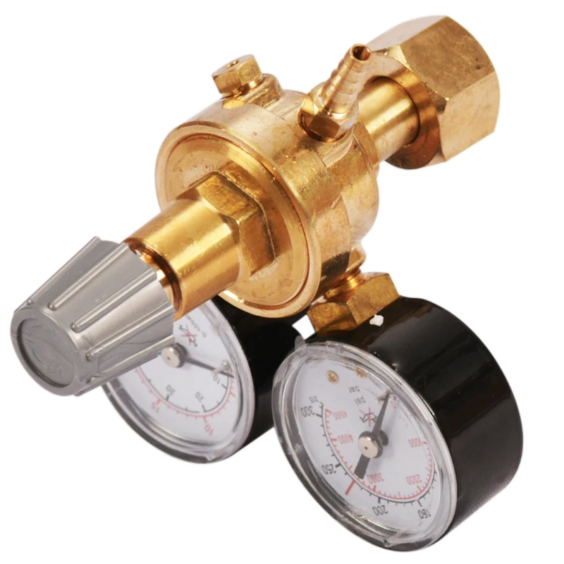 Argon Pressure Reducing Gauge Argon CO2 Gauges Pressure Reducer Mig Flow Meter Control Valve Dual Gauge Welding Regulator