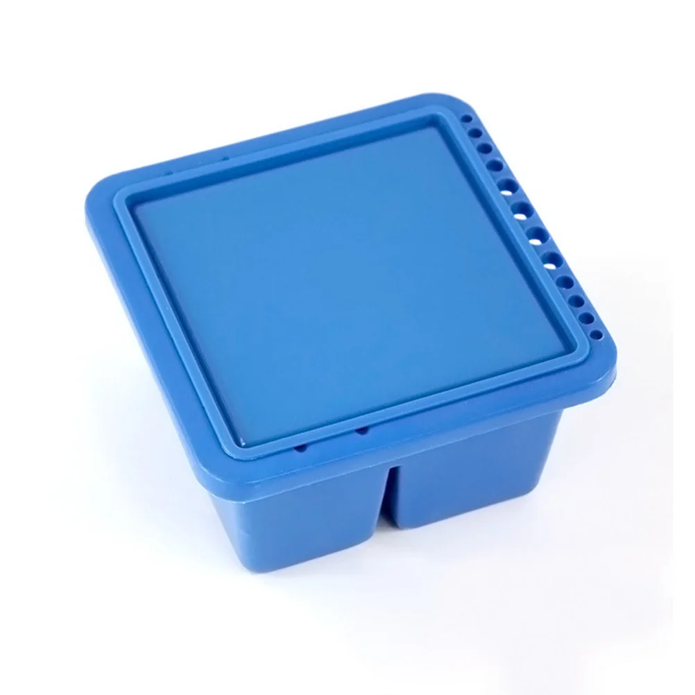 Lavaspazzole multifunzionale quadrato in plastica blu con design a trench per materiali artistici e attività domestiche