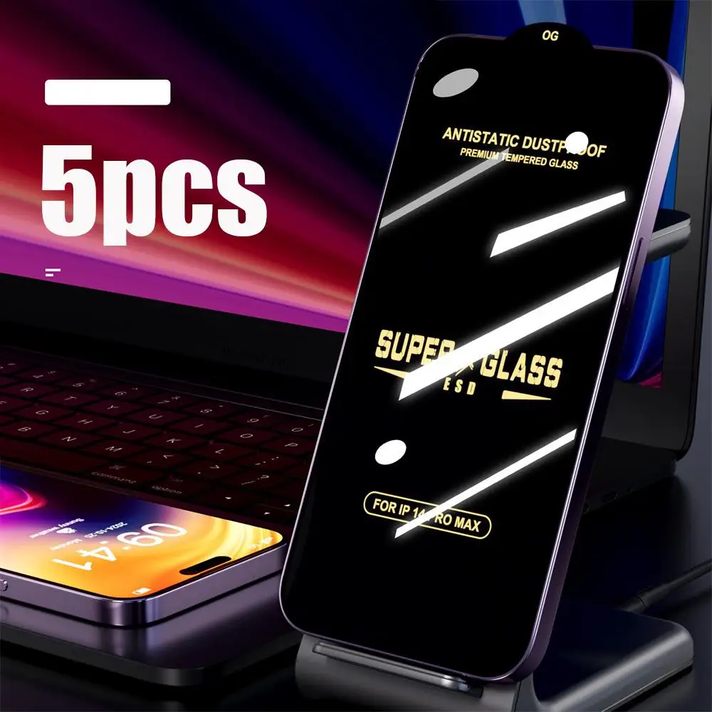 5PCS ESD Black Diamond High-Definition Phone Screen Protector for Samsung Galaxy S26 S25 S24 Ultra S23 S22 Anti-fingerprint Film