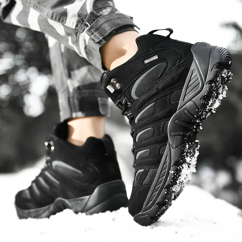 Work Safty Shoes for Men Casual Waterproof Hiking Desert Boots Men Outdoor Suede Ankle Boots Tactical Combat