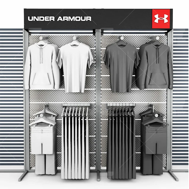 {Personalizado}Ropa moderna y sencilla para hombre, nuevos accesorios para tienda, Ideas de diseño personalizadas, muebles de exhibición para tienda de ropa Interior para hombre Fac