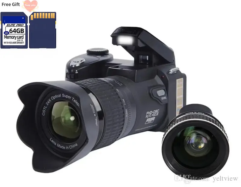 

PROTAX D7100 Digital Camera 33MP 24X Optical Zoom Auto Focus Professional DSLR Video Camera HD1080P Upgraded Camcorder + 3 Lens