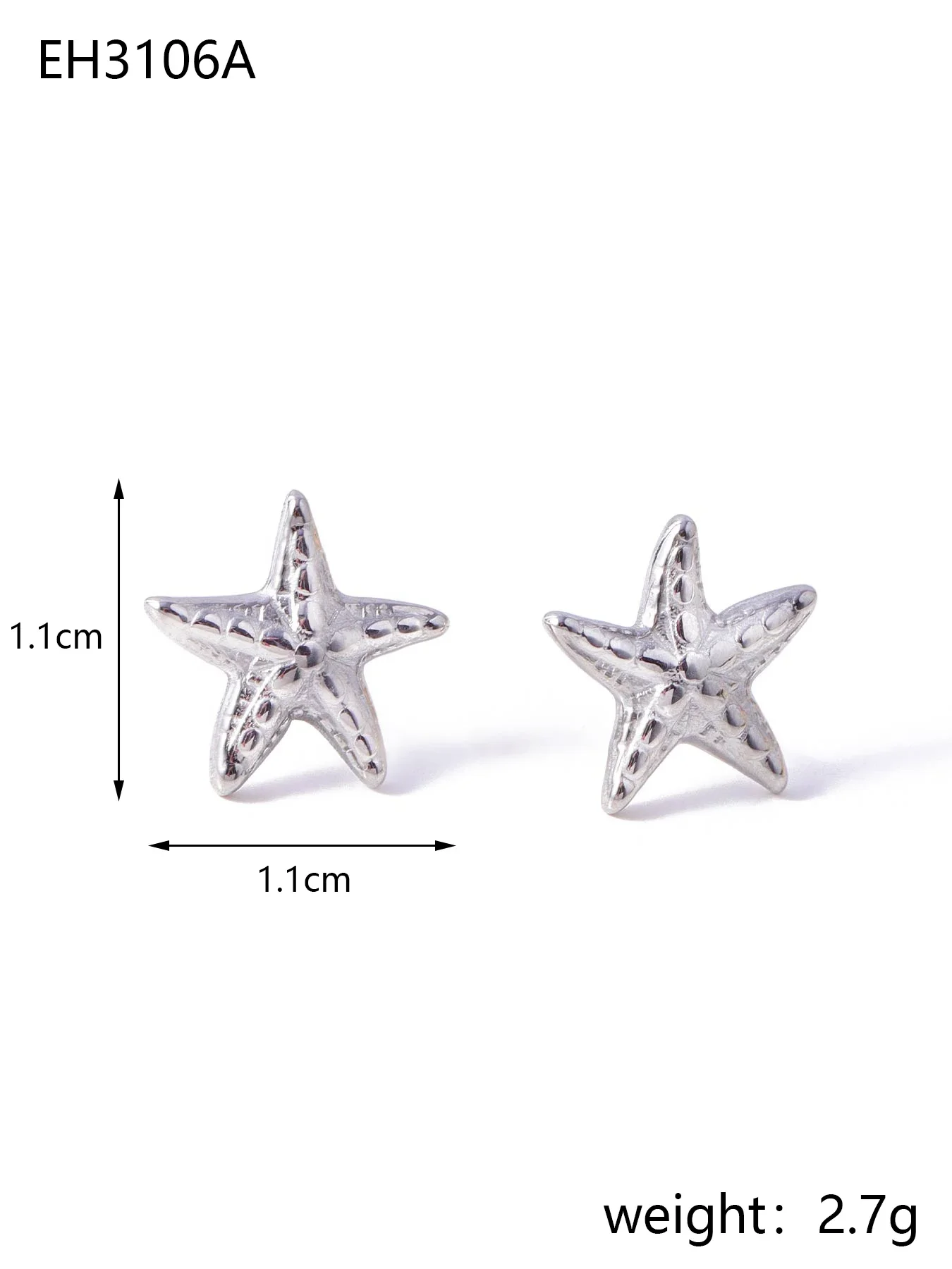 A Pair of Small and Exquisite Starfish Patterns Earrings