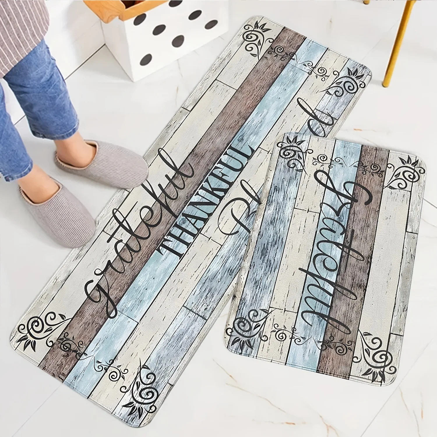 

1PC Gratful Pattern Kitchen Rug Non-Slip Door Mats Pop design Bathroom Rug Bath Mat Carpet for Home Sink Laundry Decor
