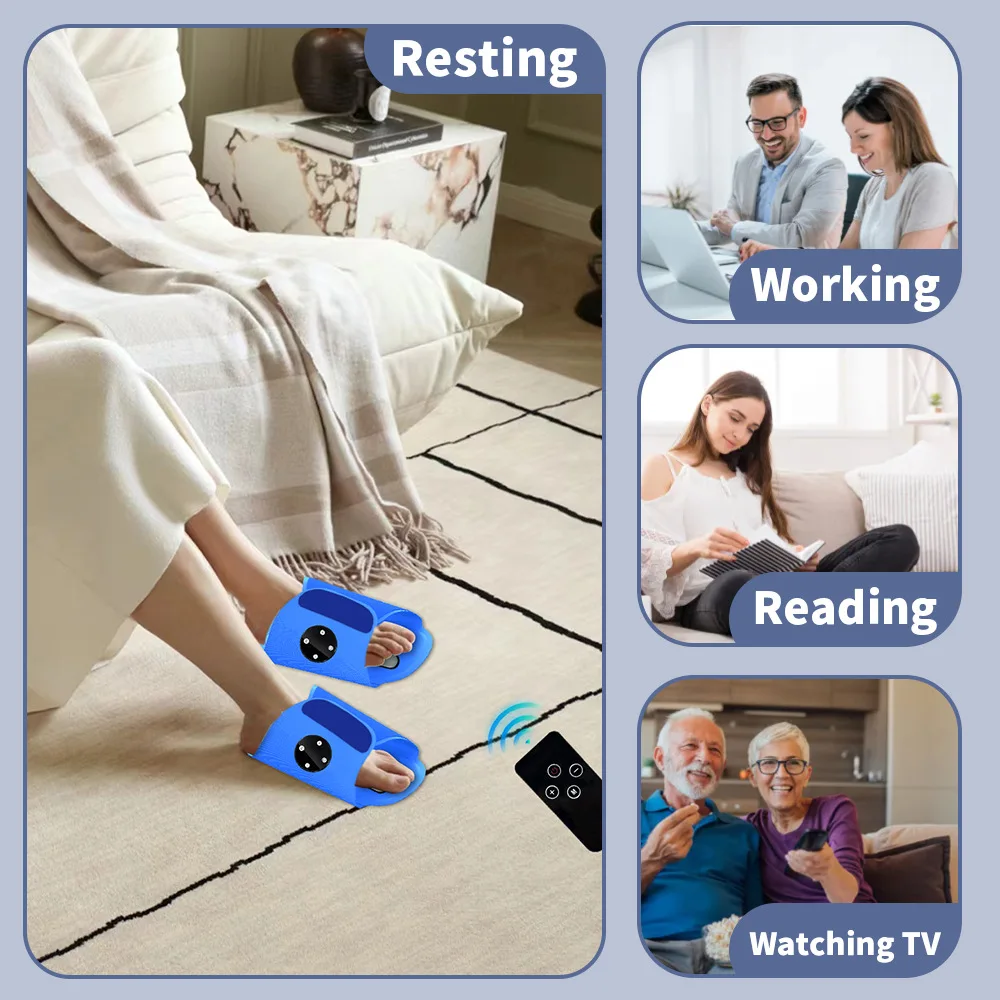 Foot Massager EMS Massager Portable - Microcurrent Pulse Massage Shoes Rechargeable for Feet Pain Relief Office Travel Home