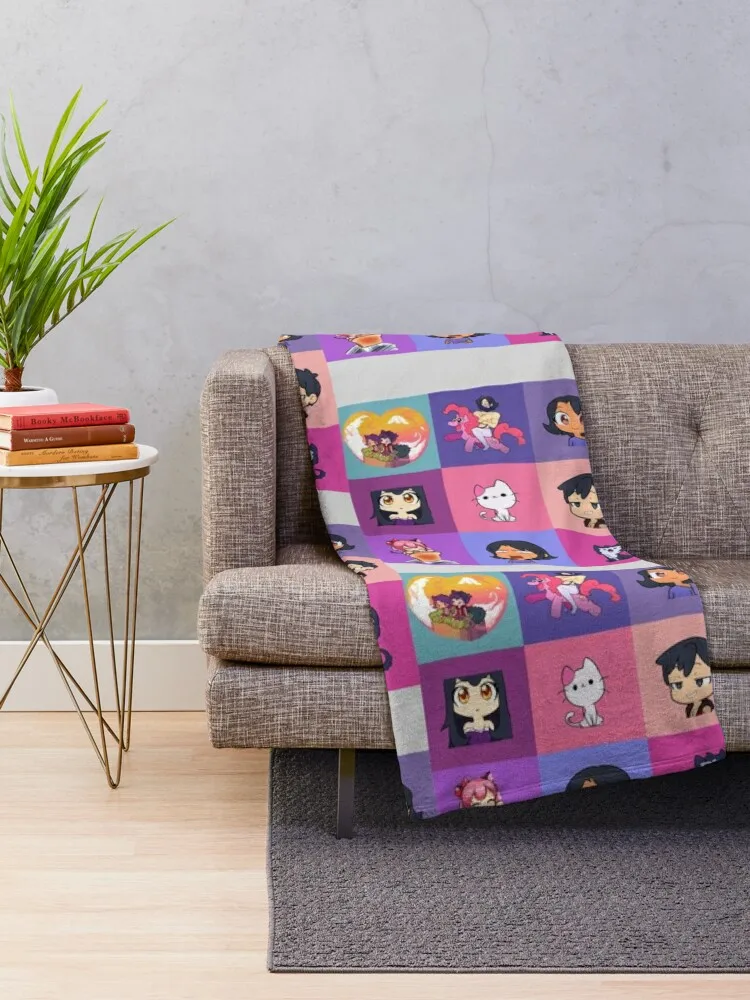 aphmau collection mosaik aaron zane kawaii chan Throw Blanket Fashion Sofas Designers Soft Bed covers Blankets