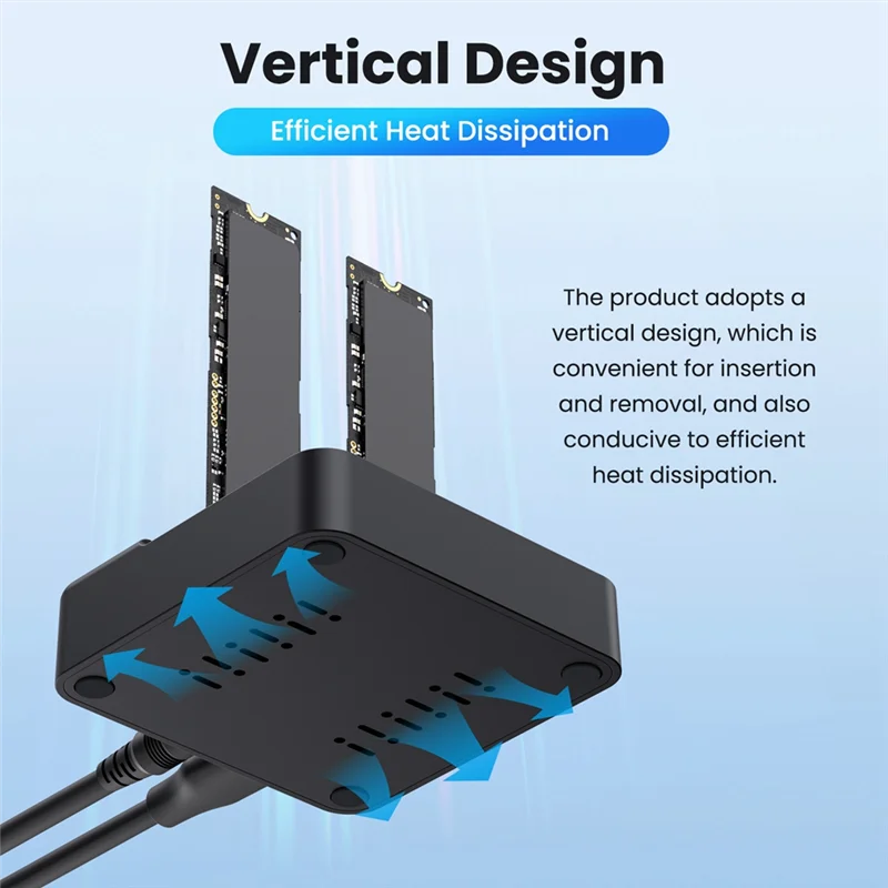 

Док-станция NVME M. 2 SSD Дубликатор твердотельного накопителя с двумя отсеками 20 Гбит/с для чтения и записи в автономномном режиме Копирование Дубликатор