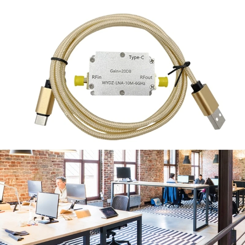 مضخم صوت منخفض الضوضاء 10 متر-6 جيجا هرتز عالي التسطيح RF إشارة قيادة مستقبل أمامي 20DB مضخم للصوت لراديو FM