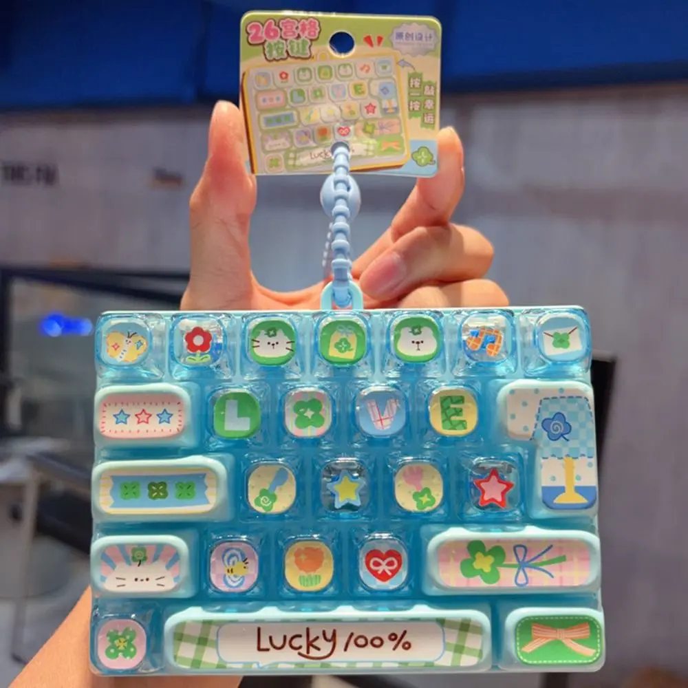 Animals Theme 26 Keys Keyboard Keychain Pressable Keys Clear Key Sounds Mechanical Keyboard Cartoon Plastic