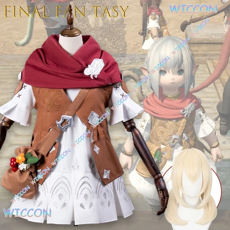 

OHaYo/Final Fant asy Lalafell Cosplay Costume Dunesfolk Starter Outfit Anime Game Character Full Set Dress Halloween Party Costu