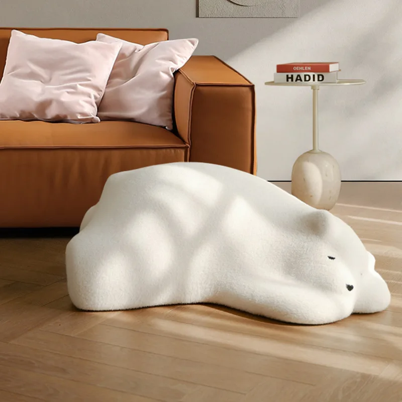 Wuli Sleeping Bear Nordic Lazy Sofa Animal Seat Creative Polar Bear Children's Stool Celebrity Lying Bear Backrest Pillow 2024