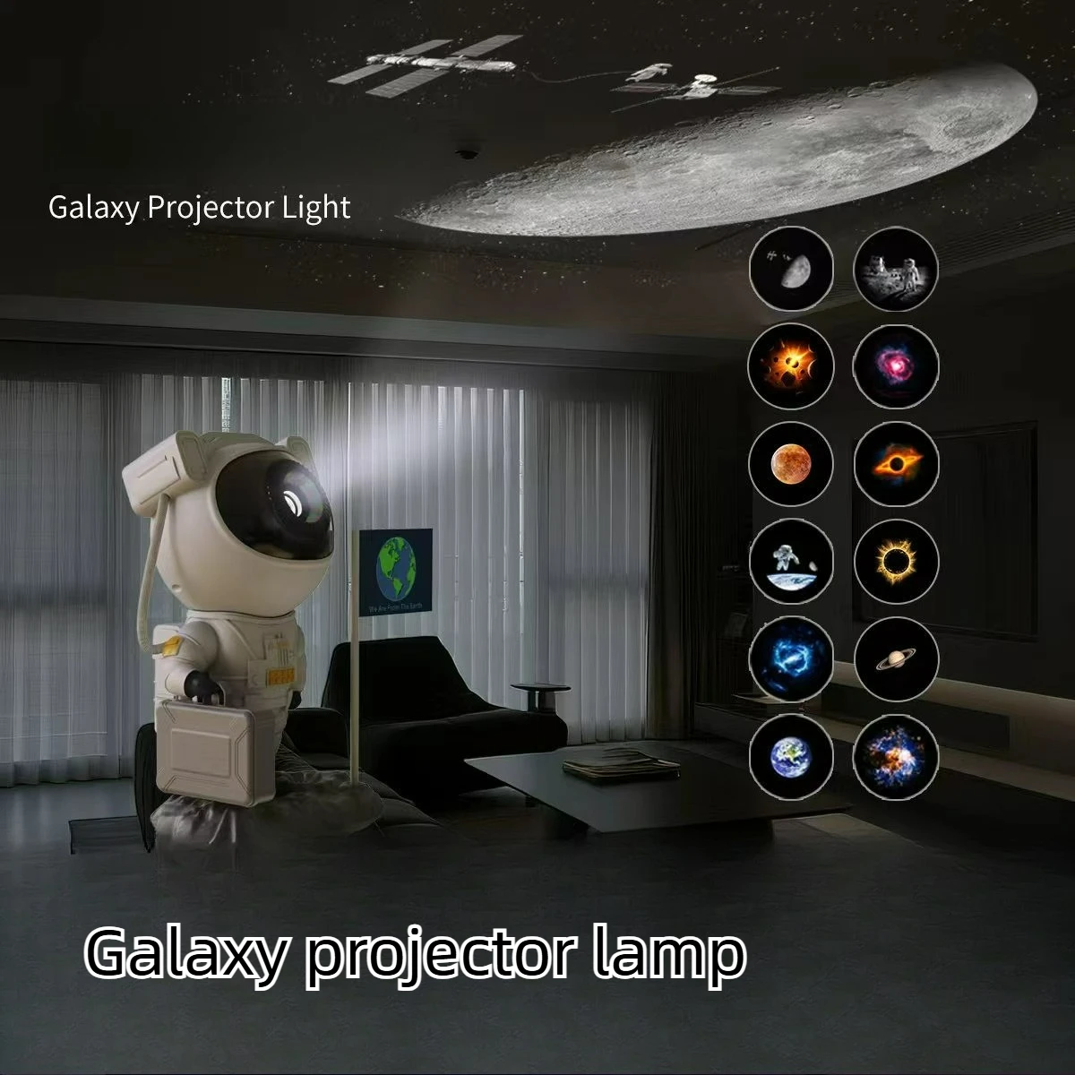 Astronaut Galaxy Projector 360° Rotatable Bluetooth Speaker Romantic Night Light Bedroom Decor Gift for Kids Couples