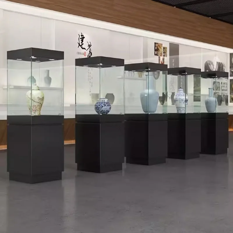 Museum jewelry Wooden jewelry Glass counter Antique jade display cabinet Ceramic cultural relics display stand