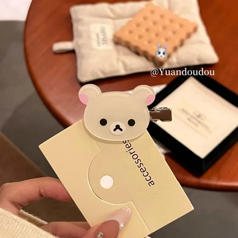 ใหม่ Rilakkuma หวานอุปกรณ์เสริมผมสาวน่ารัก Hairpin Kawaii Bangs คลิปการ์ตูนอะนิเมะอนุพันธ์อุปกรณ์ต่อพ่วงคลิปของขวัญ