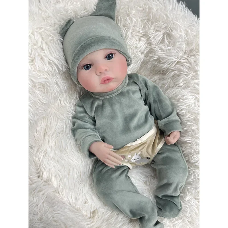 45cm  Full Body Vinyl Reborn Meadow Lifelike Soft Touch 3D Skin Hand Painted Multiple Layers with Genesis High Quality Art Doll