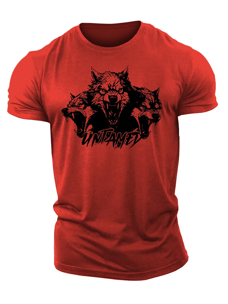 New 3D Printing Untamed Wolf Pack - Gym T-Shirt High Quality Cotton Casual Men\'s Short Sleeves Top Muscle Man Tough Guy T-Shirt