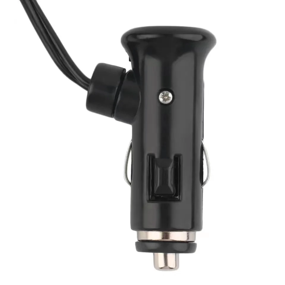 1Pc DC12V 4‑Way Cigarette Lighter Splitter Dual USB Car Charger Power Supply Adapter 75CM Cable with Power Indicator Light