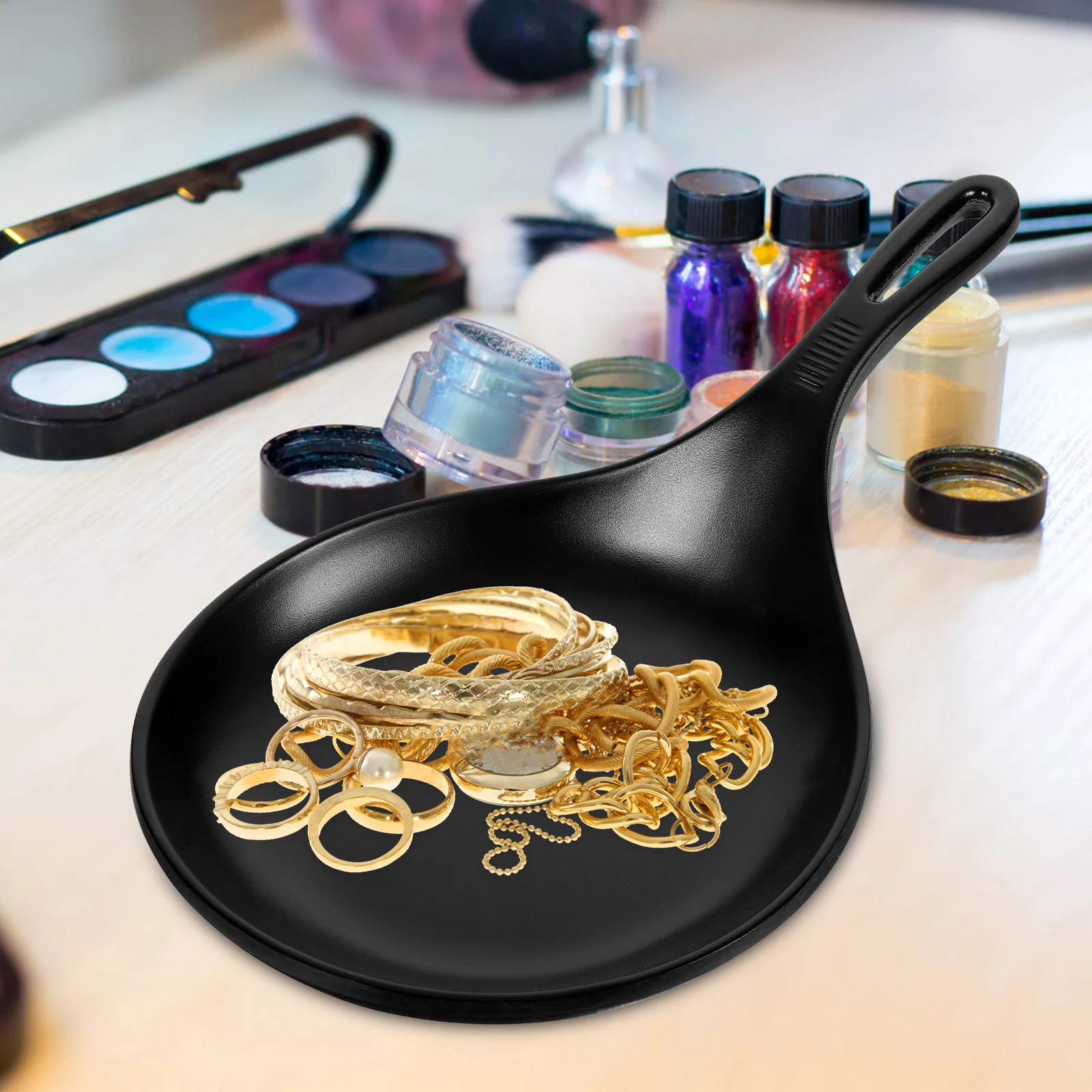 

Spoon Plate with Handle Large Dinner Food Serving Plates Reusable Tray Storage Kitchen Fruit Snack Jewelry Organization Smooth