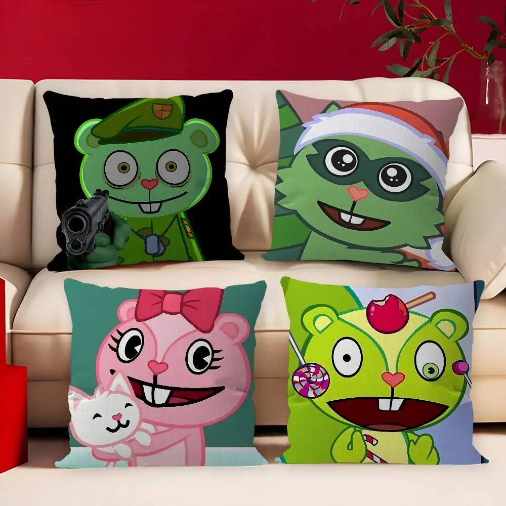 H-Happys-Tree-F-Friends Cushion Cover Car Throw Pillow Case For Sofa Car Christmas Gift 40x40cm 45x45cm