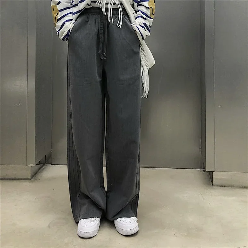 Wide Leg Pants for Women Vintage Trousers High Waist Y2k Baggy Students Streetwear All-match Harajuku Aesthetic Korean Style New