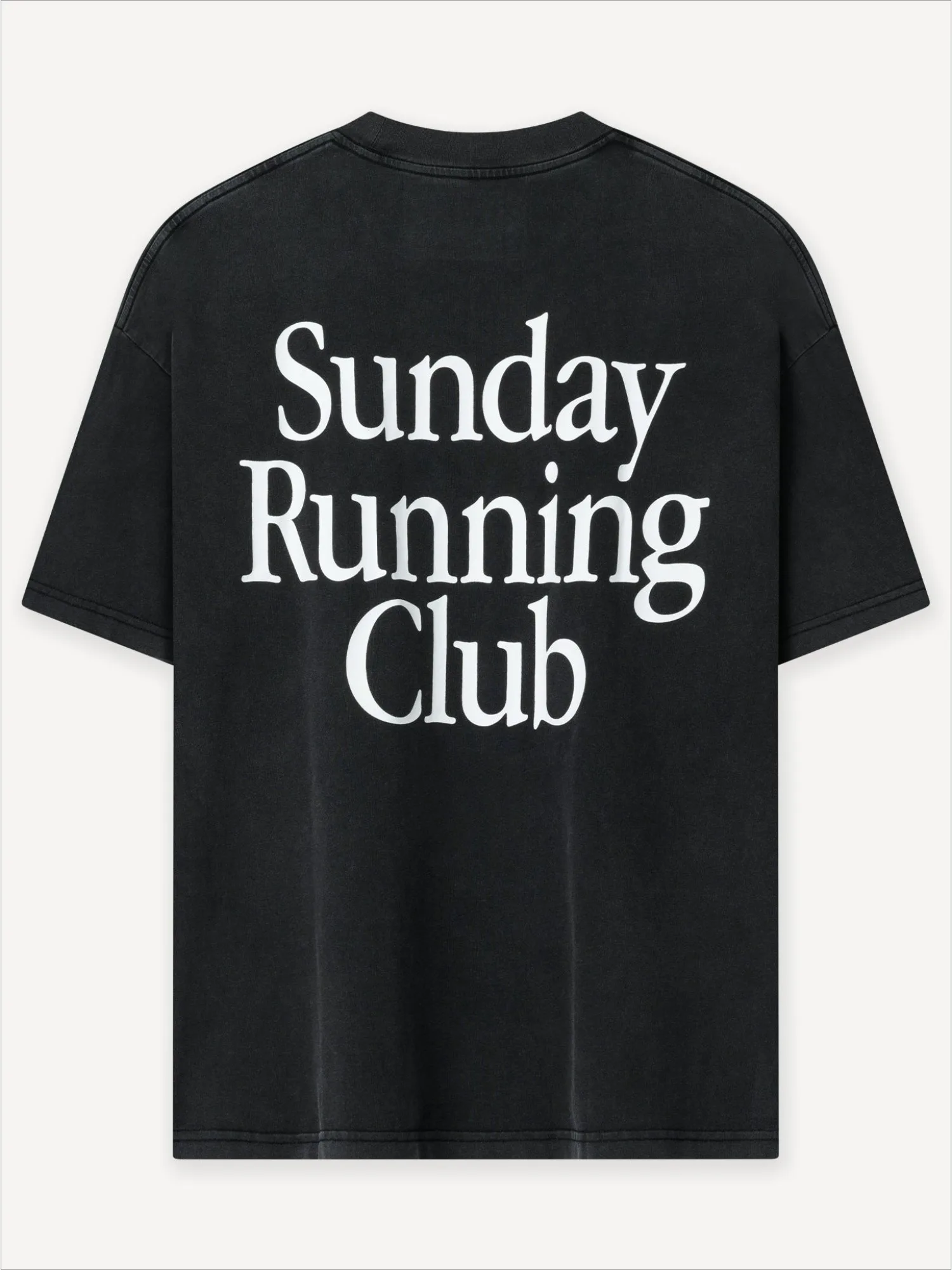 Sunday Running Club Big Text Print T-Shirt Men Women Minimal Athletic Aesthetic Casual Cotton Short Sleeve Basic Tee Tops