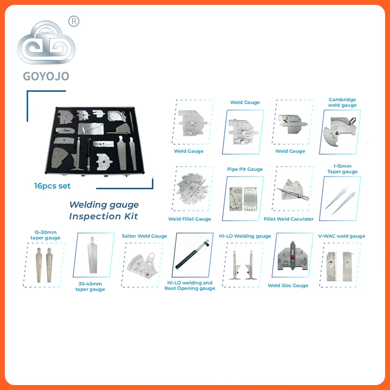 

Factory Direct Welding Inspection Fillet Gauge Tool Kit 16pcs set
