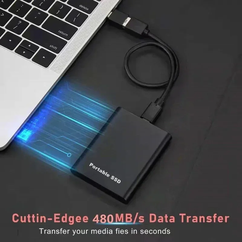 샤오미 SSD 외장 플래시 하드 드라이브, 고속 USB 3.1 SSD 스토리지, 노트북 및 PC용 휴대용 HD 하드 디스크, 4TB, 128TB