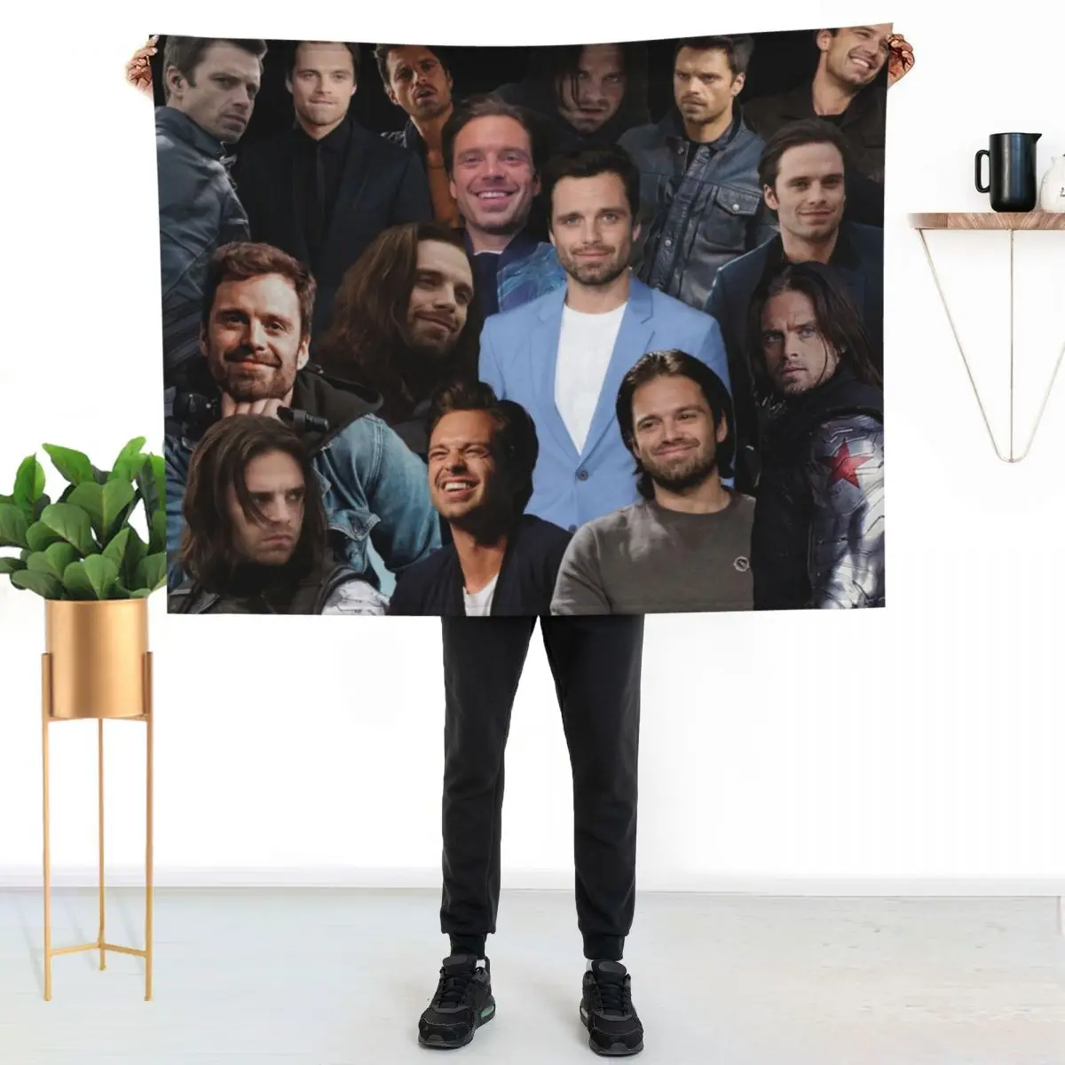 sebastian collage Throw Blanket Hairys Plaid on the sofa Bed covers Heavy Soft Big Cute Plaid Blankets