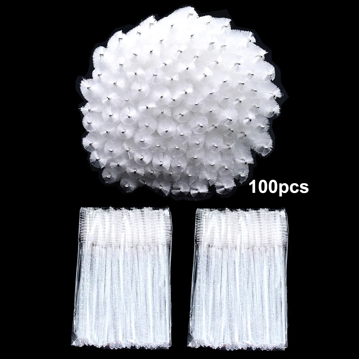 100 stücke Für Wimpern Verlängerung Make-Up Einweg Wimpern Pinsel Spoolies Micro Lash Mascara Wands Kämme Großhandel – Detail 3