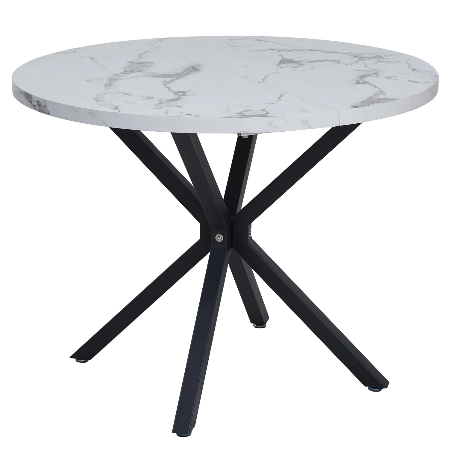Egoonm Moderne Luxe Eettafel Imitatie Marmeren Effect Huishoudelijke Ronde Eettafel Eenvoudige Cafétafels Huismeubilair 100Cm