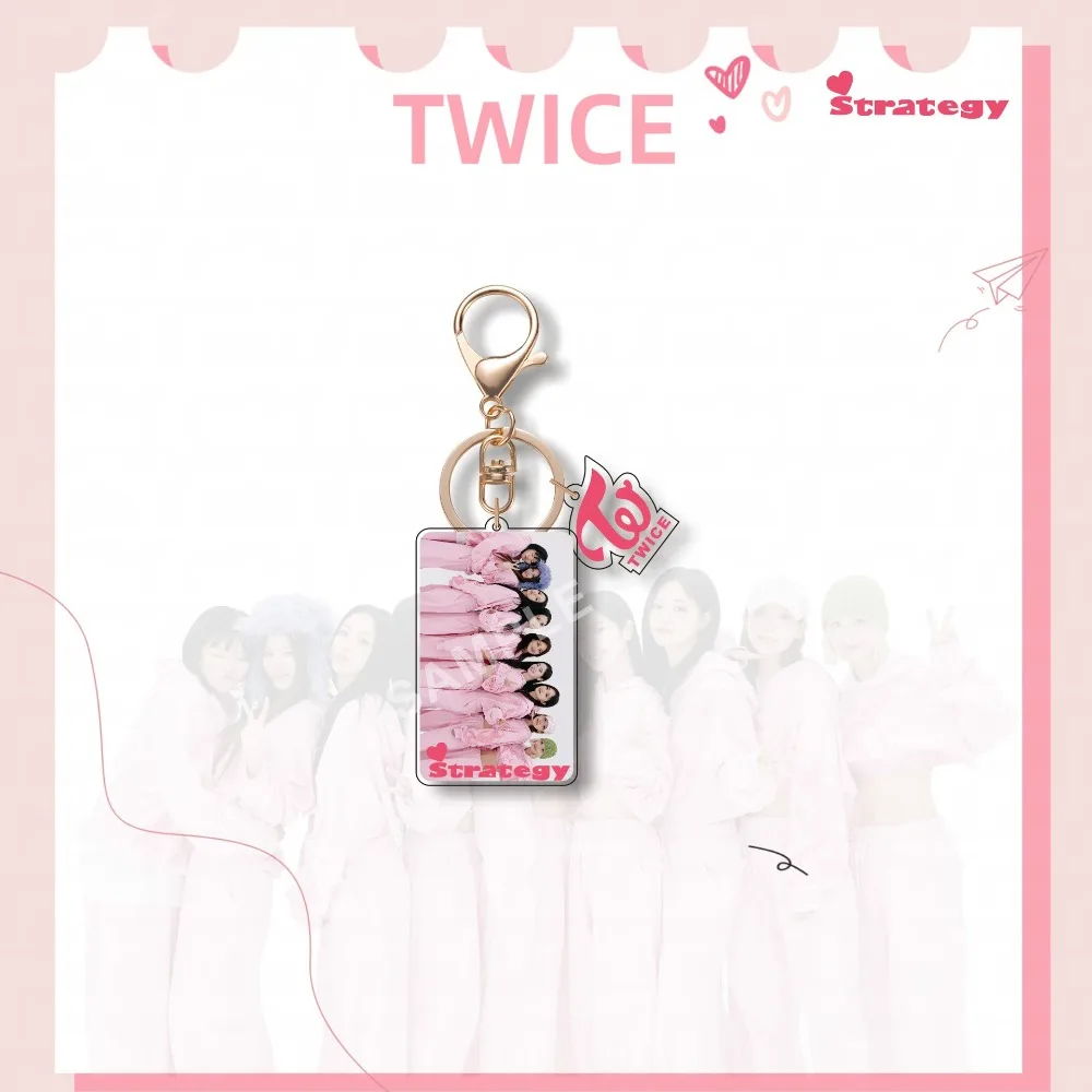 Kpop TWICE Character Photo Acrylic Keychain New Album STRATEGY Series Bag Pendant Nayeon Jeongyeon Momo Sana Jihyo Mina Dahyun