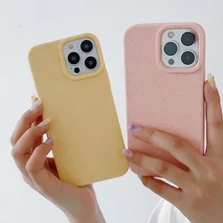 Environmentally Friendly and Biodegradable Wheat Phone Case for IPhone 15 14 13 11 12 Pro Max X XR Xs Max 7 8Plus SE Soft Cover