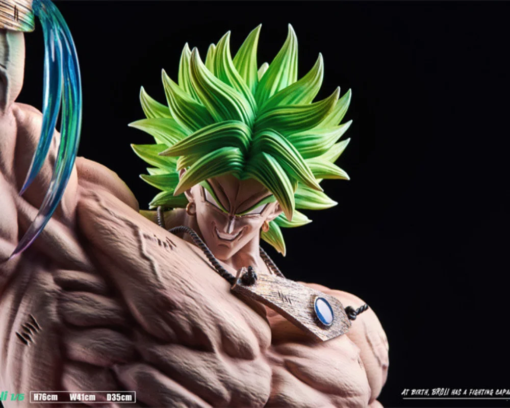 76Cm Gk Anime Action Figure Dragon Ball Super Broli Super Saiyan Double Headed Sculpture Luminous Model Ornaments Statue Toys