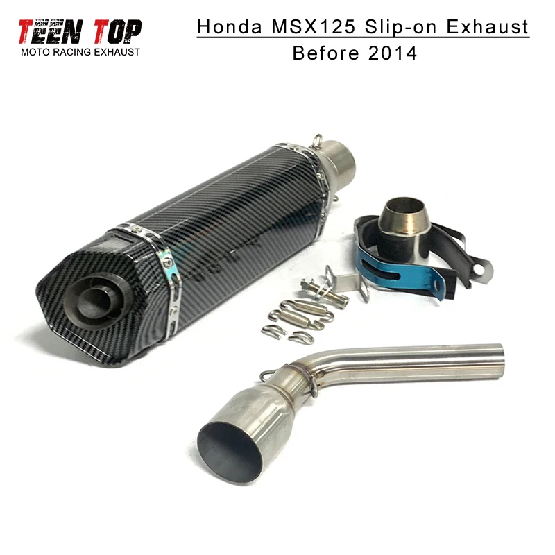 For Honda GROM125 MSX125 Motorcycle Exhaust System Escape Moto Modify MSX125 Link Pipe Muffler AK Exhaust With DB Killer