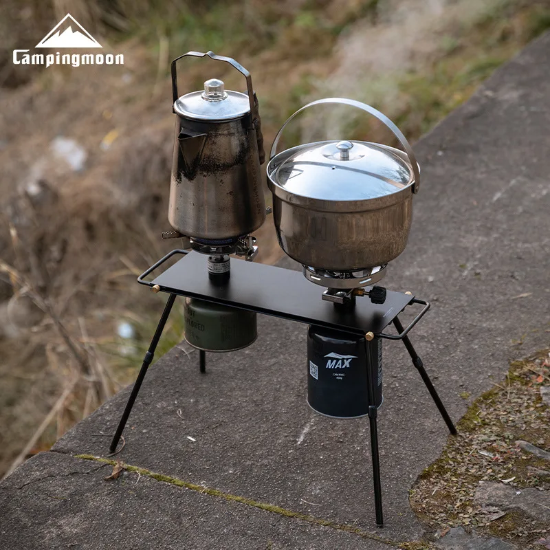 campingmoon-bkz06-l-table-de-support-de-poele-demi-unite-avec-interface-de-poele-double-hauteur-a-deux-niveaux-plateau-d'unite-igt-polyvalente