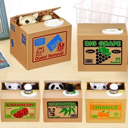 Cat Panda Stealing Coin Money Boxes Automatic Coin Piggy Bank Money Saving Box Coins Storage Box Children Kids Birthday Gifts