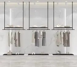 Clothing store ceiling hanging clothes hanger hanging wall clothing display rack hanging rings women's clothing shelves