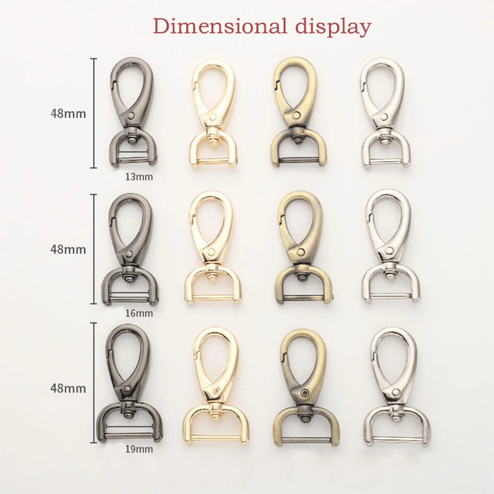 

13/16/19mm Metal Detachable Snap Hook Trigger Clips Leather Strap Buckles Pet Leash Hooks Belt Keychain Webbing Buckle 4 Colors