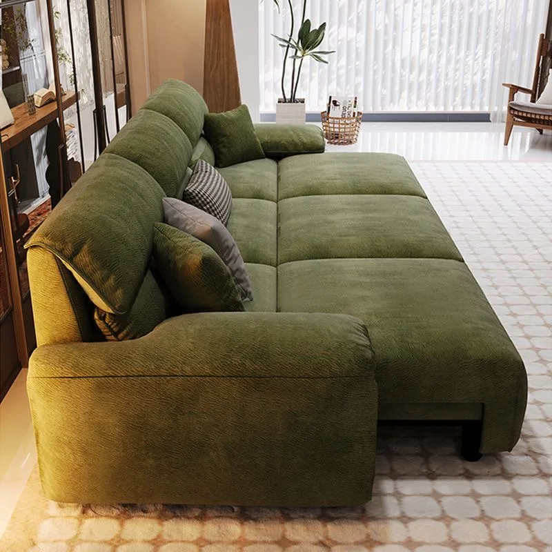 Italian Minimalist Sofa-bed Dual Function Zero-wall-requiring Adjustable Feature Fabric Sofa Velvet Electric Sofa