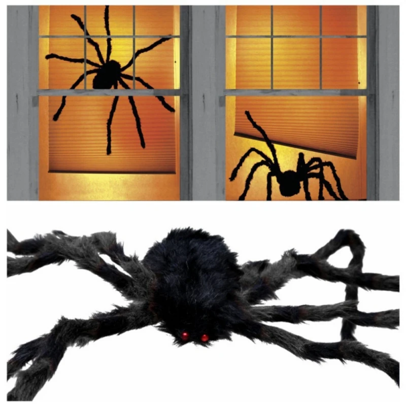 

2pcs Halloween Plush Spider Halloween Decoration Party Props Outdoor Big Spider Decoration Chamber Trick A Prank Big Spider