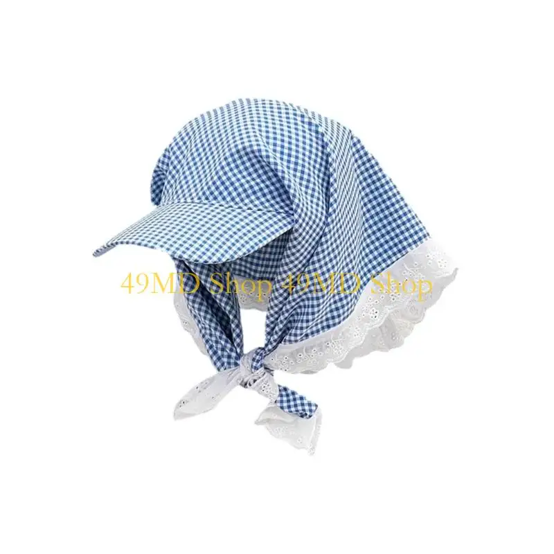 49MD Embroidered Kerchief Baseball Cap Wide Brimmed Hat Outdoor Women Men Sport Hat Unisex Wear Exercise Sun Hat Workout