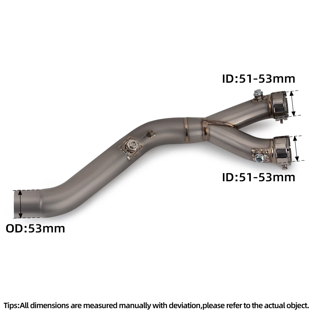 R1 Exhaust Pipe For Yamaha R1M MT10 MT10SP 2015-2026 Motorcycle Escape 53MM Adapter Tube Compatible OEM Muffler