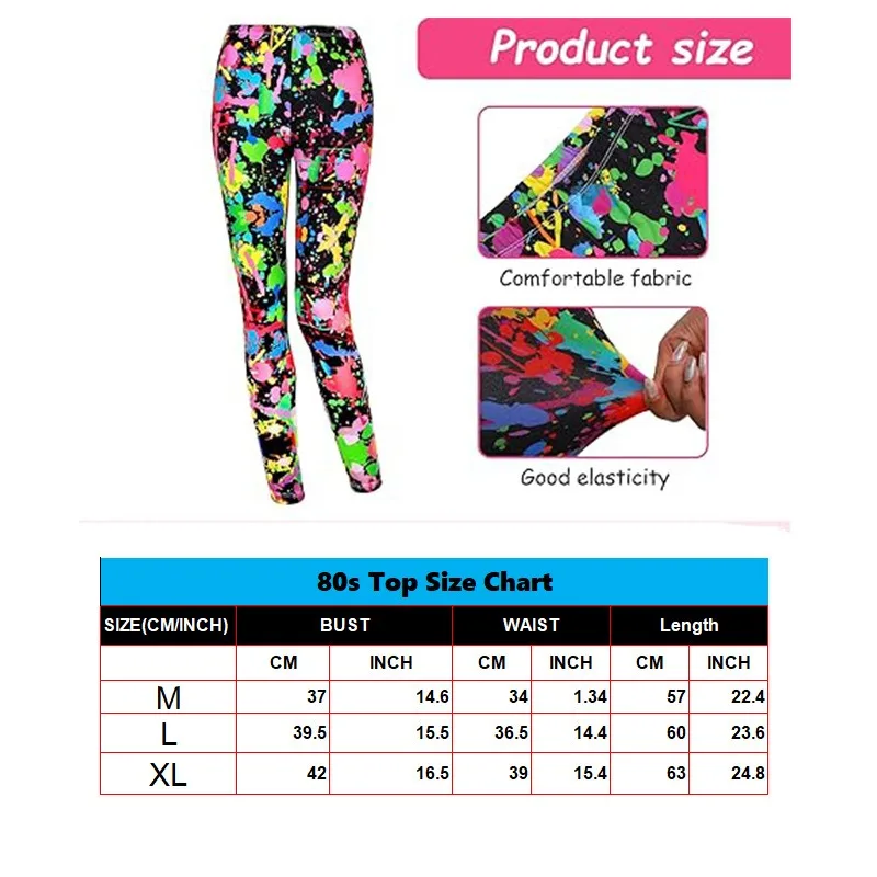 12-piece Set of 80s Women's Dance Fishnet T-shirt Vest Leggings Set Accessories