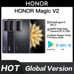 New Original Global Version Huawei Honor Magic V2 Snapdragon 8 Gen 2 7.92inches 2344x2156 OLED 5000mAh 66W SuperCharge NFC HONOR