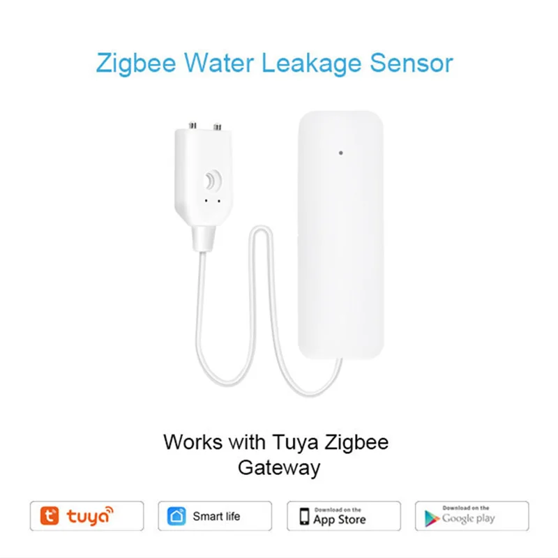 A13E-Tuya Zigbee Water Level Sensor Leakage Alarm Flood Leak  Smart Home Water Alert Overflow Alarm Security System