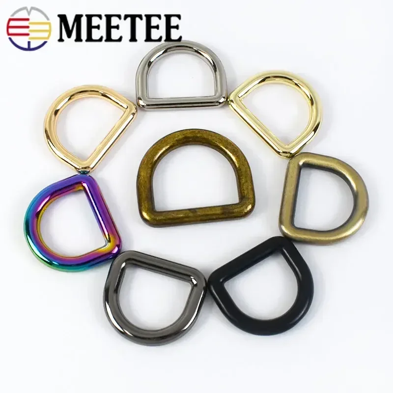 5/10Pcs 10-38mm Metal O Dee D Ring Buckles Backpack Strap Clasp Belt Loops Dog Pet Collar Webbing Hooks DIY Leather Accessories