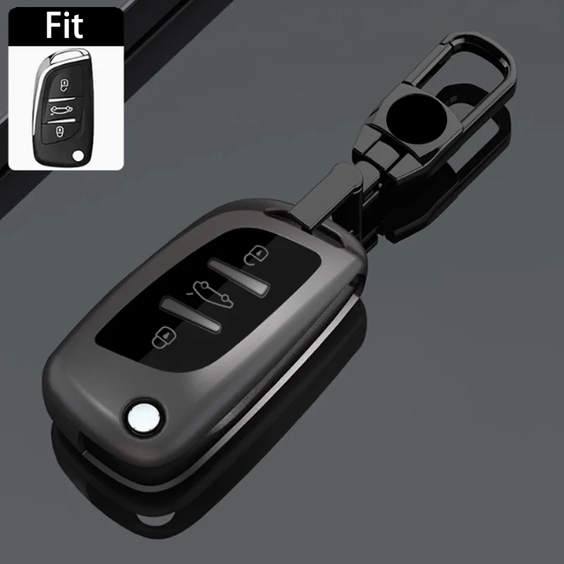 

For Citroen C2 C3 C4 C5 C6 C8 DS4 for Peugeot 107 207 306 307 407 308 607 Remote Flip Car Key Case Cover Fob Holder Bag Keychain