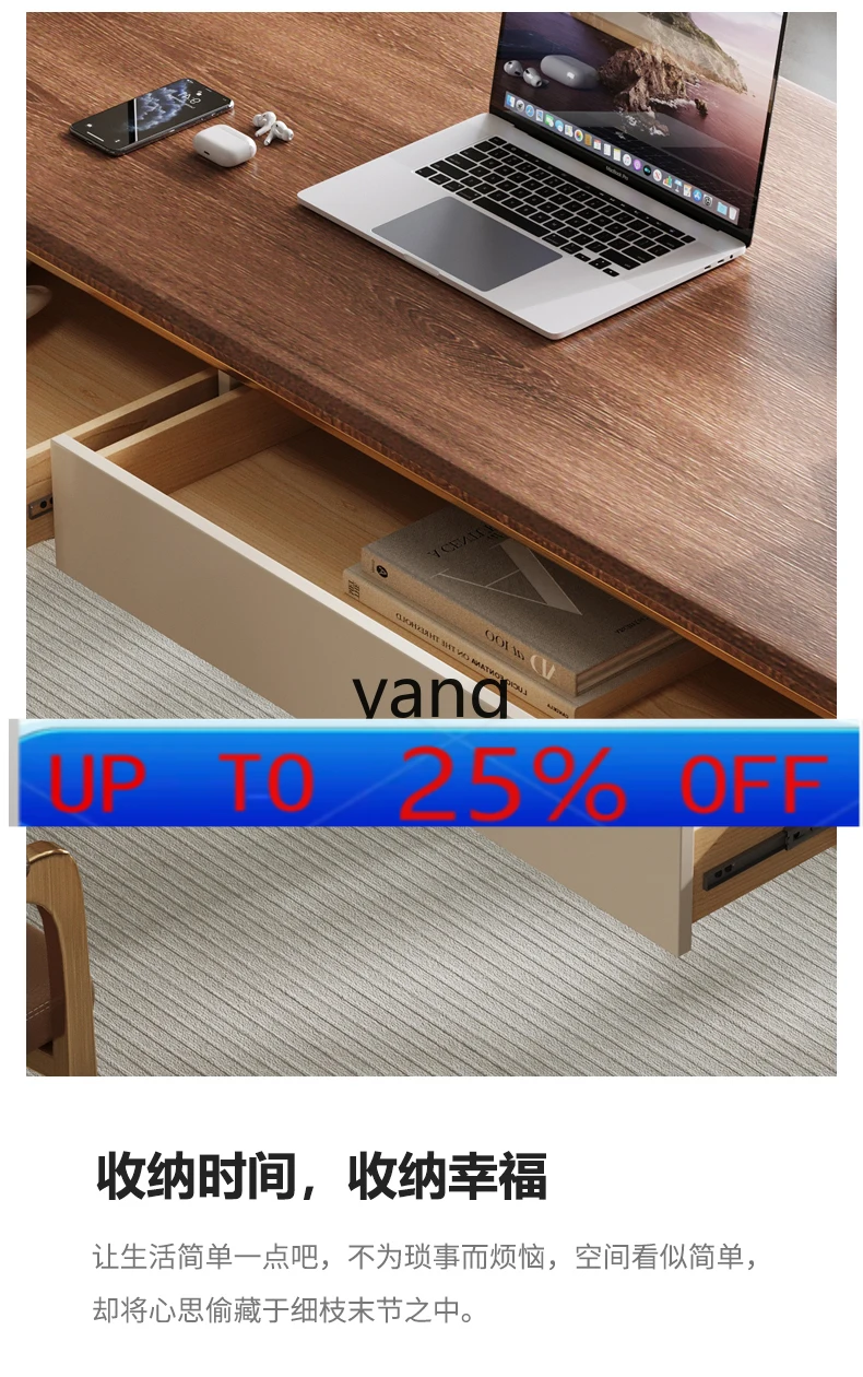 

Lmm solid wood office desk light luxury modern simple home study writing desk